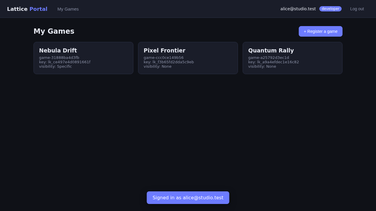 Developer has no admin link